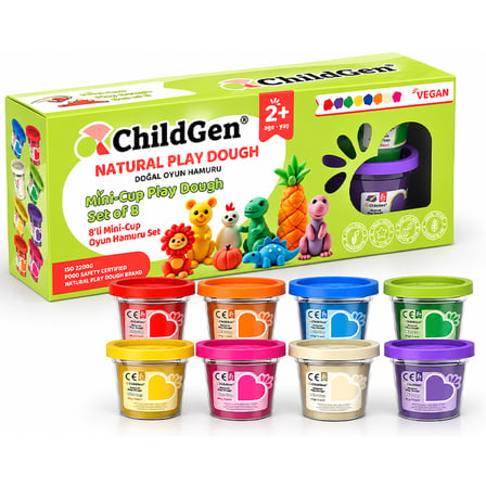 Childgen Oyun Hamuru 8'li Mini Cup Set 8 Adet 65 Gram Oyun Hamuru 421389