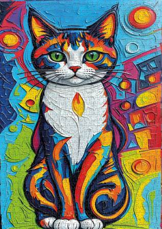 Nova Puzzle 1000 Parçalık Renkli Kedi Portresi Yapboz/Puzzle - 41201