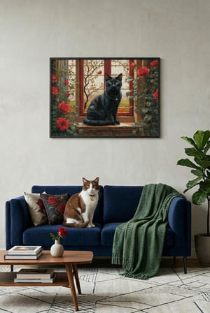 Nova Puzzle 1000 Parçalı Pencere Önündeki Siyah Kedi Puzzle - 41202
