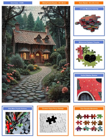 Nova Puzzle 1000 Parça Ağaçların Gölgesindeki Orman Evi Puzzle - 41206