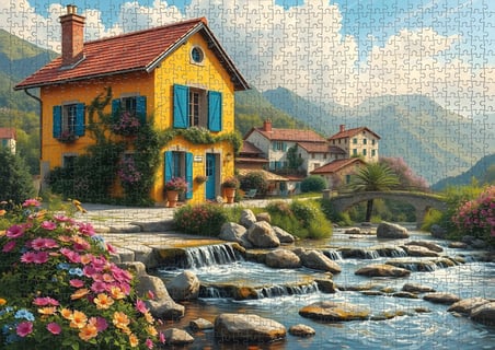 Nova Puzzle 1000 Parçalık Puzzle/Yapboz - Dere Kenarında Bahar - 41208