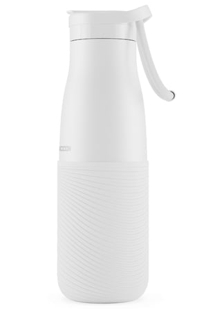 Puccon Beyaz 500 ml Paslanmaz Çelik Termos - Silikon Kaplı (Dalga) Okul, Günlük, Kamp - 50018