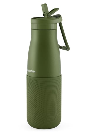 Puccon Haki 500 ml Paslanmaz Çelik Termos - Silikon Kaplı (Dalga) Okul, Günlük, Kamp - 50022