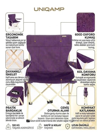 Uniqamping Uniqamp Pro XL Portatif Katlanır Kamp Sandalyesi