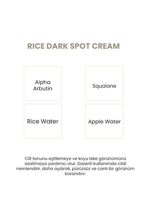 Rice Dark Spot Pirinç Özlü Aydınlatıcı & Nemlendirici Krem 50 ml