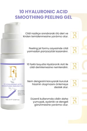 10 Farklı Hyalüronik Asit İçeren Pürüzsüzleştirici ve Yoğun Nemlendirici Jel Peeling 100 ml