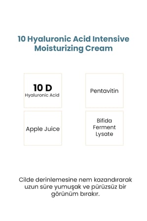 10 Farklı Hyalüronik Asit ve Biobifida Fermenti İçeren Yoğun Nemlendirici Krem 200 ml