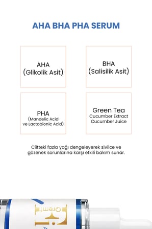 Gözenek Sıkılaştırıcı | Siyah Nokta Karşıtı | AHA + BHA+PHA Serum 30 ml
