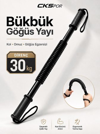 CKSPOR  30 kg Bükbük Göğüs Yayı Kol Omuz Göğüs Kas Geliştirici Power Twister