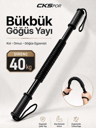 Bükbük Göğüs Yayı Power Twister Kol Omuz Göğüs Egzersiz Aleti 40 KG