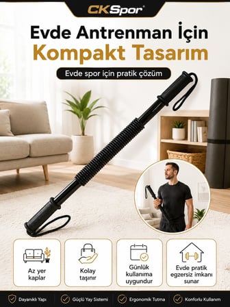 Bükbük Göğüs Yayı Power Twister Kol Omuz Göğüs Egzersiz Aleti 40 KG