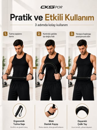 Bükbük Göğüs Yayı Power Twister Kol Omuz Göğüs Egzersiz Aleti 40 KG