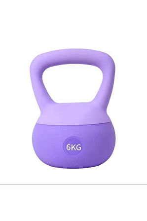 6  KG Soft Kettlebell – Yumuşak Tabanlı Metal Kumlu, Ses Yapmaz Darbeye Dayanıklı Çift El Ağırlık