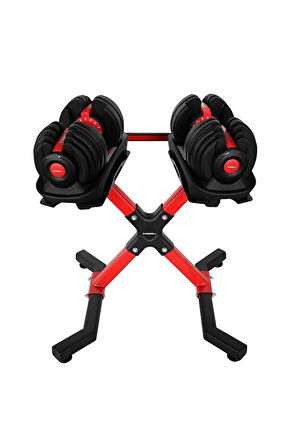 Dambıl Standı Kırmızı – Ev Spor ve Ağırlık Dambıl Rafı