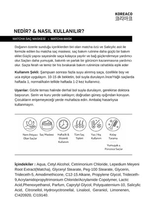 Matcha Therapy  Saç Maskesi | Güçlendirici Parlaklık Verici İ̇Peksi Yumuşaklık 200 Ml