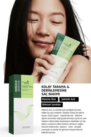 Matcha Therapy  Saç Maskesi | Güçlendirici Parlaklık Verici İ̇Peksi Yumuşaklık 200 Ml