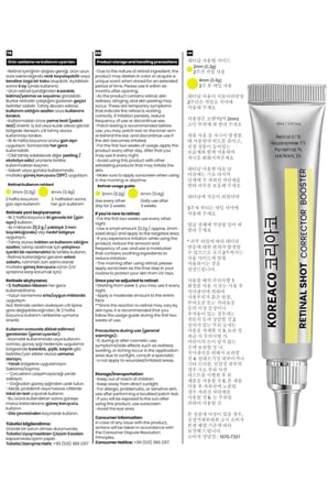 Retinal (%0,1) Shot Corrector Booster Krem 20 ml | Niacinamide %5 Pantehnol %1 Matrixyl %3