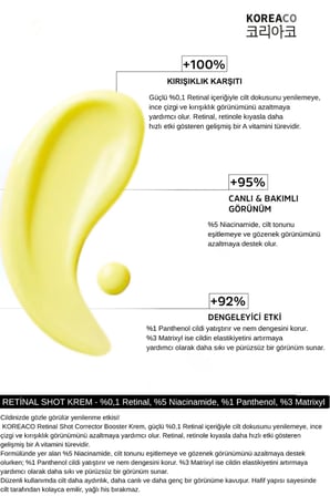 Retinal (%0,1) Shot Corrector Booster Krem 20 ml | Niacinamide %5 Pantehnol %1 Matrixyl %3