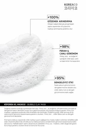Pirinç Özlü  Bubble Clay Yüz Maskesi | Beyazlatıcı Aydınlatıcı Köpüren Yüz Maskesi 100 Ml