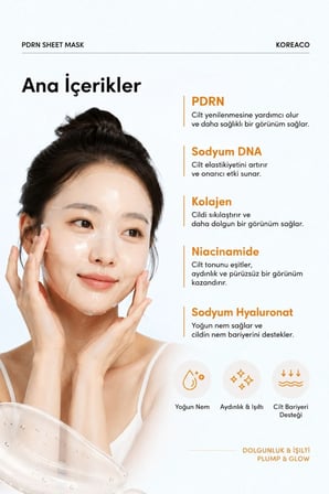 PDRN Sheet Mask | Dolgun ve Canlı Cilt Görünümüne Yardımcı Maske