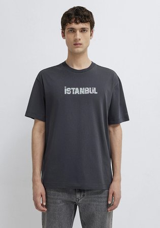 İstanbul Baskılı Antrasit Tişört 0613593-80106