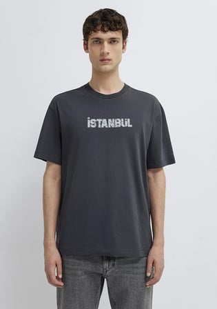 İstanbul Baskılı Antrasit Tişört 0613593-80106