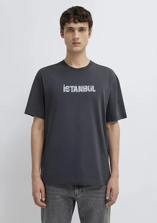 İstanbul Baskılı Antrasit Tişört 0613593-80106