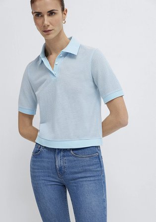 Çizgili Mavi Polo Tişört 1614310-91728