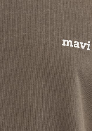 Mavi Logo Baskılı Kahverengi Tişört 0613346-70378