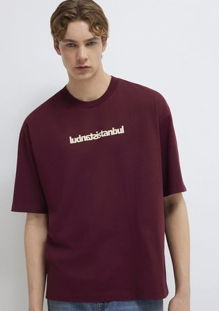 İstanbul Baskılı Bordo Tişört 0613591-70426