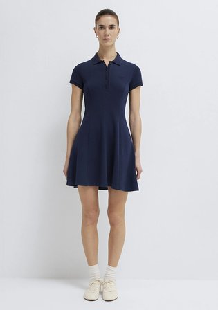 Lacivert Mini Elbise 1310903-82318
