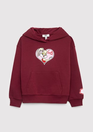 Lola Bunny Baskılı Kapüşonlu Sweatshirt 7S10214-70393