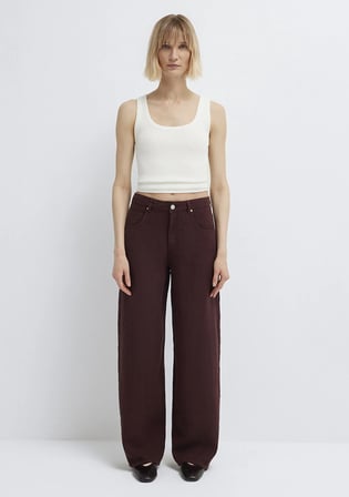 Kahverengi Keten Pantolon 1011267-70259