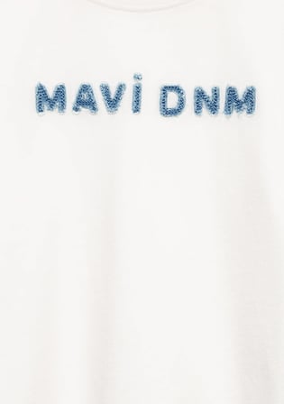 Mavi Dnm Baskılı Ekru Tişört 6610506-70057