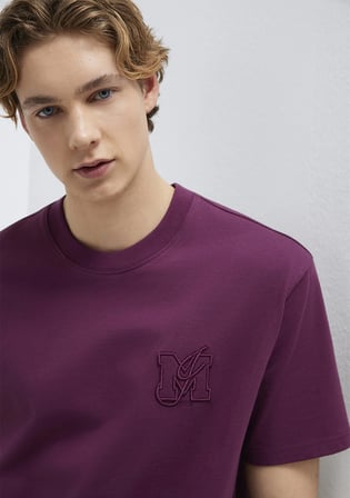 MJ Logo Baskılı Bordo Tişört 0612885-70670