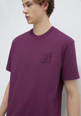 MJ Logo Baskılı Bordo Tişört 0612885-70670