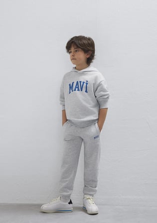 Mavi Logo Baskılı Gri Eşofman Takımı 6T10004-88467