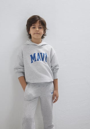 Mavi Logo Baskılı Gri Eşofman Takımı 6T10004-88467