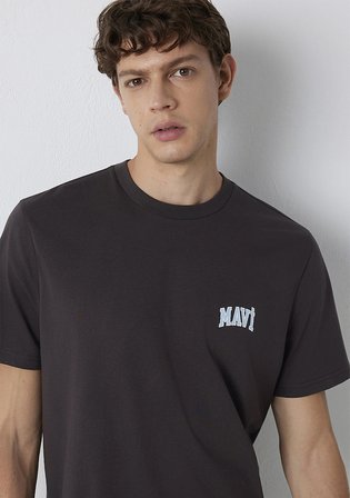 Mavi Logo Baskılı Kahverengi Tişört 0611714-70219
