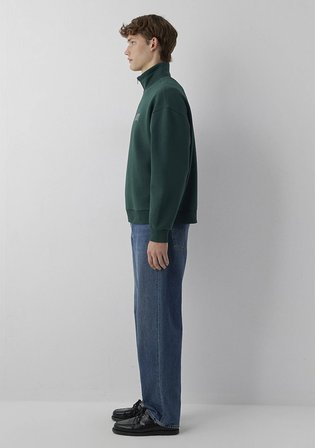 Mavi Logo Baskılı Yarı Fermuarlı Yeşil Sweatshirt 0S10208-85173