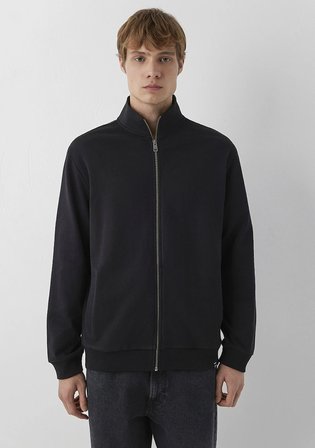 Fermuarlı Siyah Basic Sweatshirt 0S10621-900