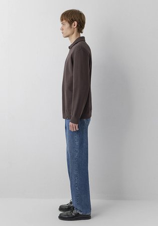 Fermuarlı Kahverengi Polo Sweatshirt 0S10622-70220