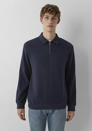 Yarı Fermuarlı Lacivert Sweatshirt 0S10622-70489