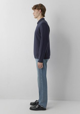 Yarı Fermuarlı Lacivert Sweatshirt 0S10622-70489