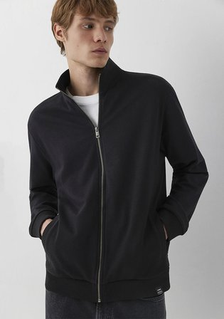 Fermuarlı Siyah Basic Sweatshirt 0S10621-900