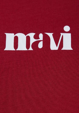 Mavi Logo Baskılı Kırmızı Tişört 1612241-70391