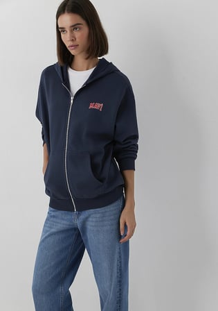 Kapüşonlu Lacivert Sweatshirt 1S10178-70490
