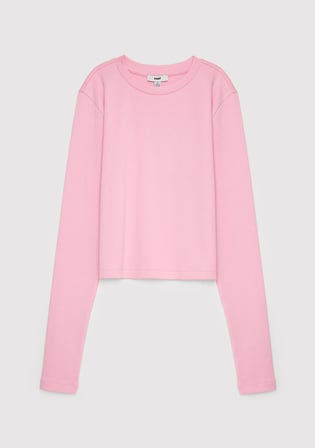 2li Uzun Kollu Crop Basic Tişört 1613021-71014