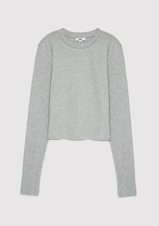 2li Uzun Kollu Crop Basic Tişört 1613021-71014