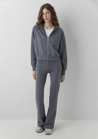 Kapüşonlu Gri Sweatshirt 1S10565-82453